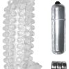 Studded Cock Teaser Penis Extension Sleeve Waterproof Clear