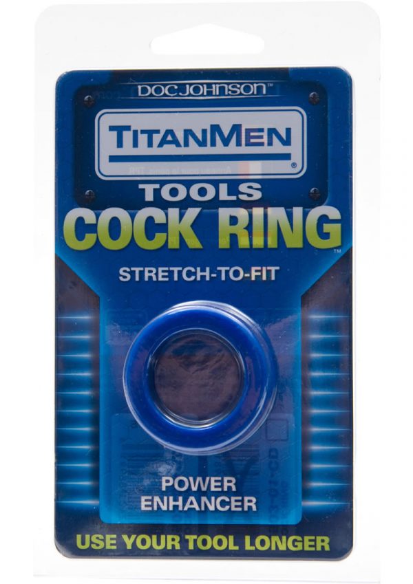 TitanMen Tools Cock Ring Stretch To Fit Blue