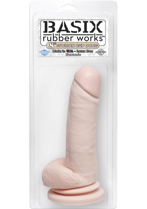 Basix Rubber Works 8 Inch Suction Cup Dong Flesh