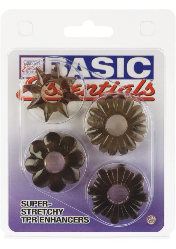 Basic Essentials Super Stretchy TPR Enhancers Assorted Shapes Smoke