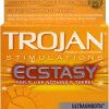 Trojan Condom Stimulations Ecstasy Lubrciated 2 Pack