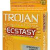 Trojan Condom Stimulations Ecstasy Lubrciated 2 Pack