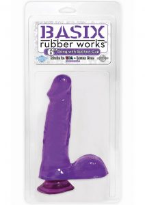 Basix Dong With Suction Cup 6 Inch Purple