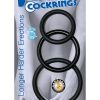 Super Silicone Cockrings Set Of 3 Rings Waterproof Black