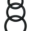 Super Silicone Cockrings Set Of 3 Rings Waterproof Black