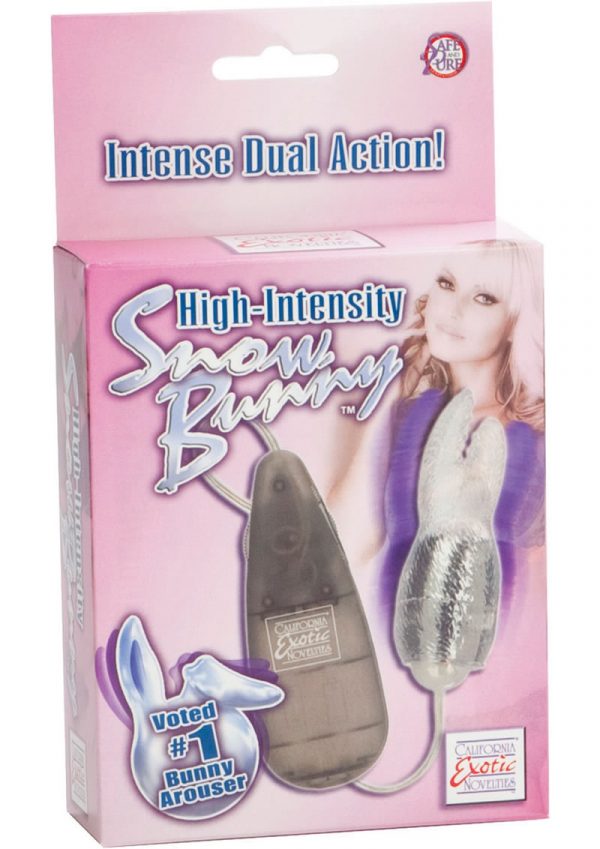 High Intensity Snow Bunny Stimulator With Removable Bunny Teaser Multispeed 3.75 Inch Clear