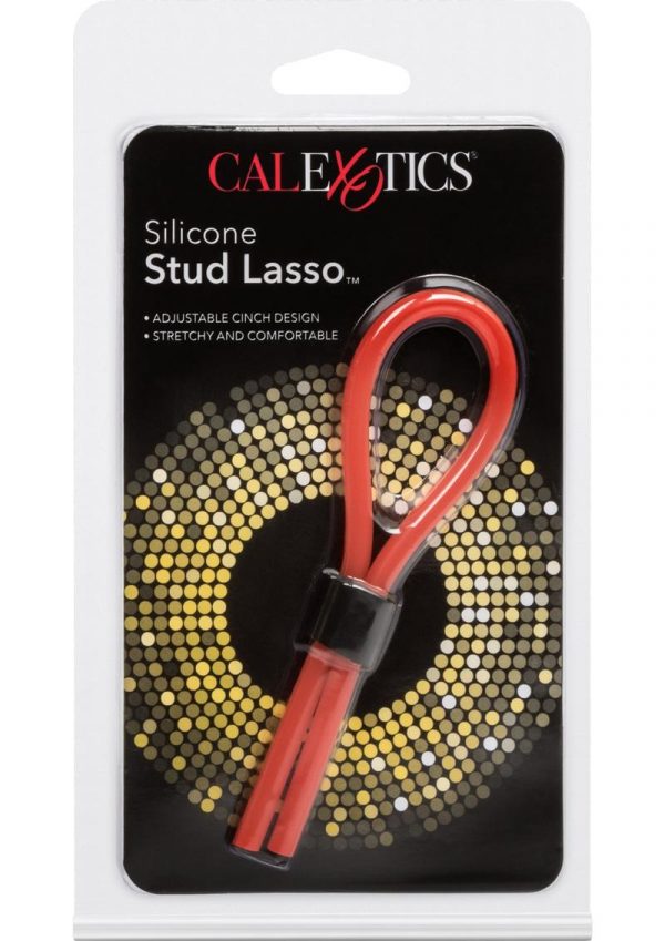 Silicone Stud Lasso Adjustable Cock Ring Red