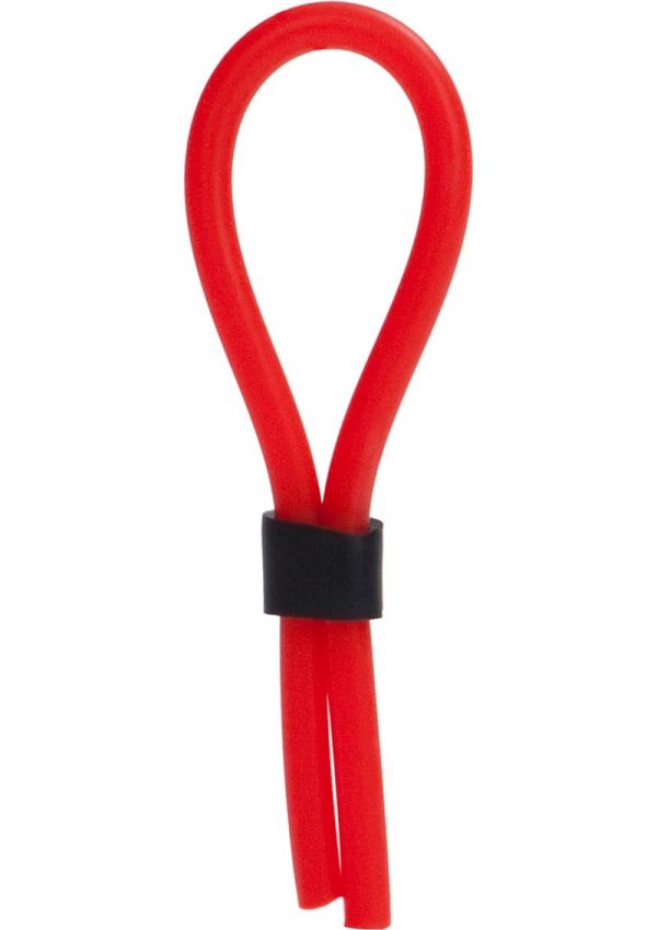 Silicone Stud Lasso Adjustable Cock Ring Red