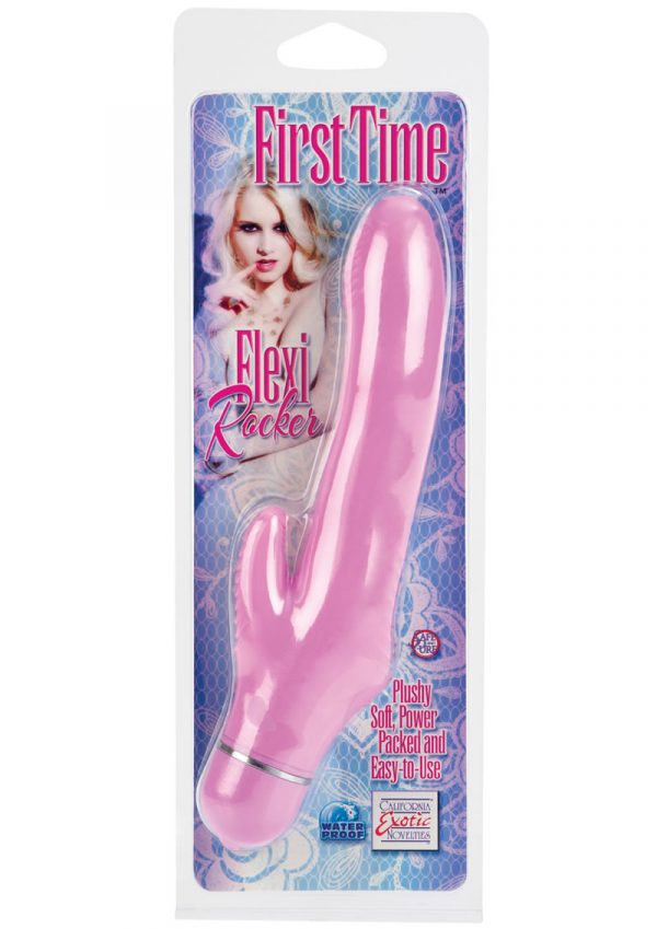 First Time Flexi Rocker Vibrator Waterproof Pink