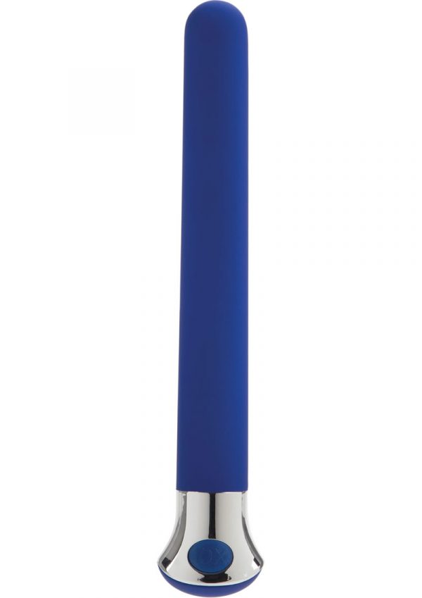 10 Function Risque Slim Vibrator Waterproof 5.5 Inch Blue