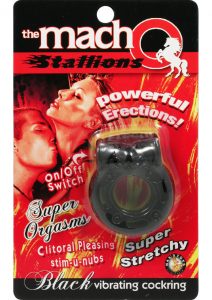 Macho Stallions Vibrating Cockring Black