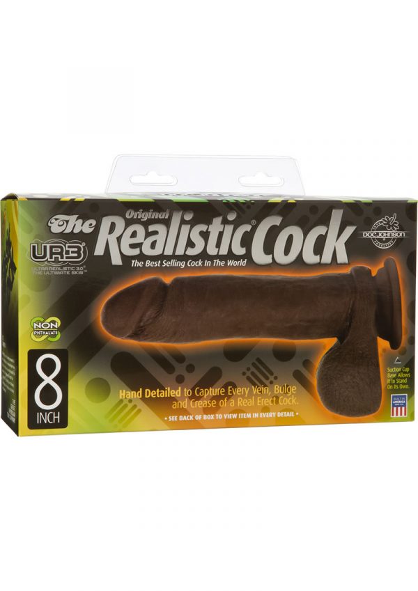 The Original Realistic Cock UR3 Dildo 8 Inch Black
