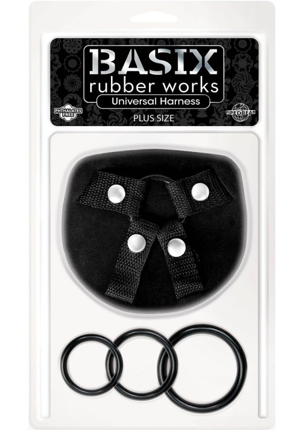 Basix Rubber Works Universal Harness Plus Size Black