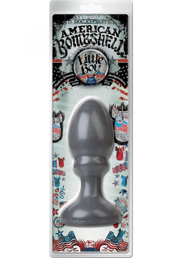 American Bombshell Little Boy Anal Plug Grey 6.25 Inch Long 6.90 Inch Girth
