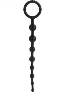 Booty Call X-10 Silicone Anal Beads Black 8 Inch