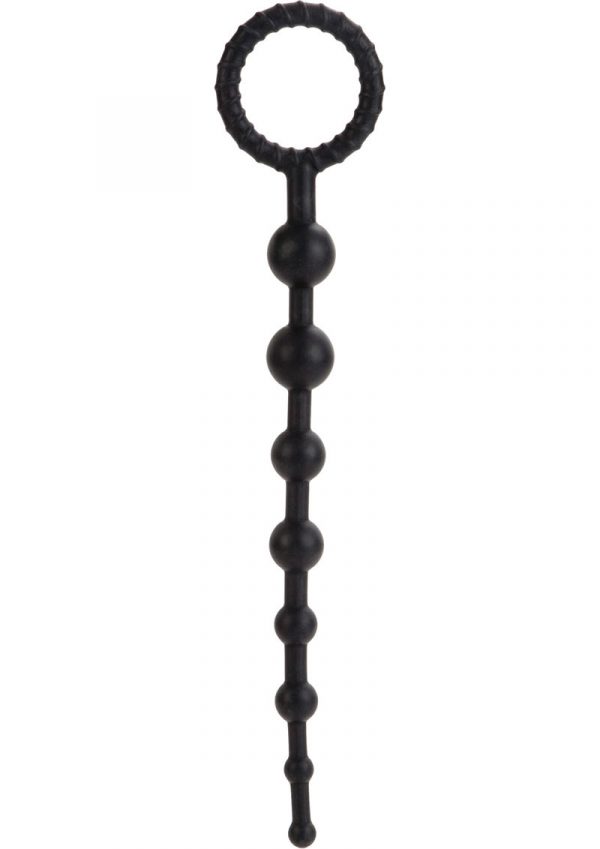 Booty Call X-10 Silicone Anal Beads Black 8 Inch