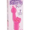 Silicone Butterfly Kiss Dual Motor Vibe Waterproof Pink