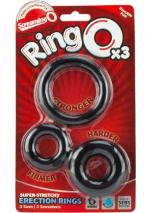 Ringo x3 3 Pack Cockrings 6 Packs Per Box Black