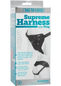 Vac U Lock Platinum Supreme Harness With Plug Black Adjust Up To 60 Inch Waist