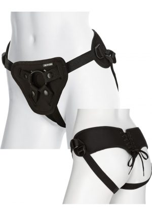 Vac U Lock Platinum Corset Harness With Plug Black Adjust Up To 60 Inch Waist