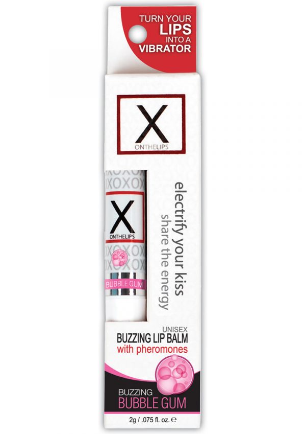 X On The Lips Buzzing Lip Balm With Pheromones Bubble Gum .75 Ounce