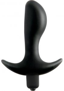 Anal Fantasy Collection Vibrating Perfect Silicone Plug Waterproof Black 3.5 Inch