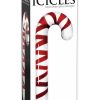 Icicles No 59 Candy Cane Glass Massager Clear/Red