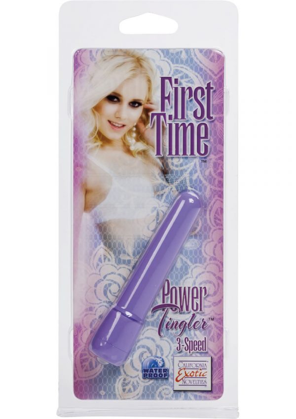 First Time Power Tingler Mini Vibrator Waterproof Purple 2.75 Inch