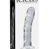 Icicles No 62 Dildo Glass Clear 6.5 Inch