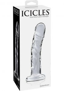 Icicles No 62 Dildo Glass Clear 6.5 Inch