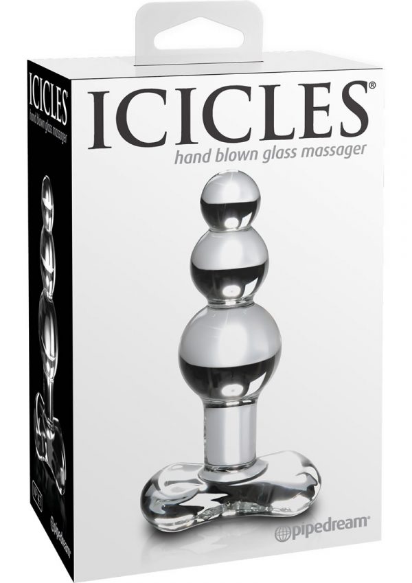 Icicles No 47 Beaded Glass Anal Plug Clear