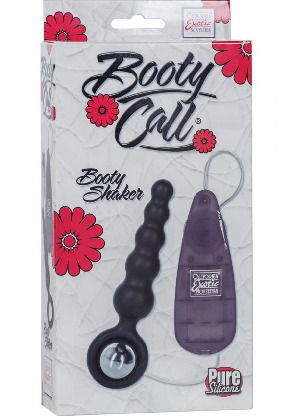 Booty Call Booty Shaker Silicone Wired Remote Control Anal Probe Black 4 Inch