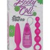 Booty Call Booty Vibro Kit Silicone Wired Remote Control Anal Probes Pink 2 Each