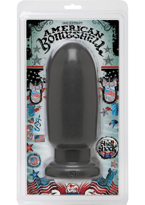 American Bombshell Shellshock Anal Plug Grey 8.5 Inch Long 10.36 Inch Girth