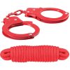 Sinful Metal Cuffs With Keys And Love Rope Red