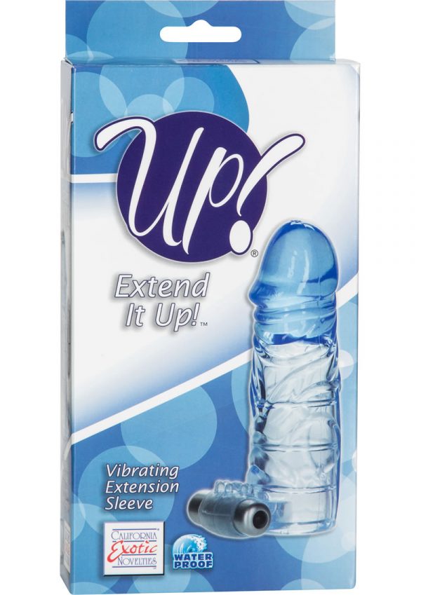 Up Extend it Up Vibrating Extension Sleeve Blue 5 Inch