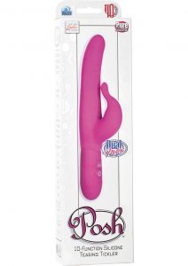 Posh 10 Function Silicone Teasing Tickler Dual Motor Vibe Waterproof Pink 4.25 inch