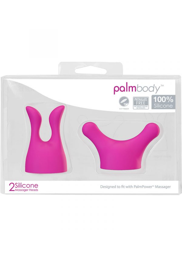 Palm Body Silicone Massager Heads Pink 2 Each Per Pack