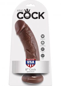 King Cock Realistic Dildo Brown 8 Inch