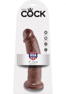 King Cock Realistic Dildo Brown 9 Inch