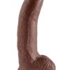 King Cock Realistic Dildo With Balls Brown 9 Inch