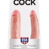 King Cock U-Shaped Large Double Trouble Dildo Flesh