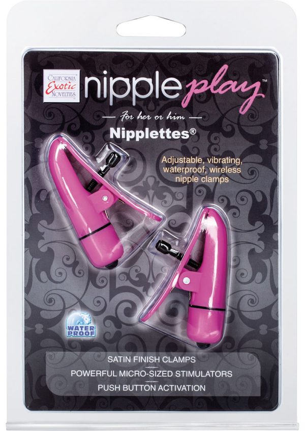 Nipple Play Nipplettes Vibrating Clamps Waterproof Pink