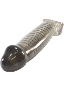 Oxballs Muscle Textured Cocksheath Penis Extender Sleeve Smoke Black 9.25 Inch