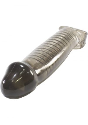 Oxballs Muscle Textured Cocksheath Penis Extender Sleeve Smoke Black 9.25 Inch