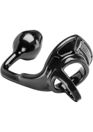 Perfect Fit Armour Gear Armour Tug Lock Prostate Plug Standard - Black