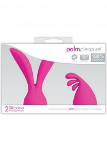 Palm Pleasure Silicone Massager Heads Pink 2 Each Per Set