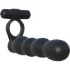 Fantasy C Ringz Posable Partner Silicone Double Penetrator Cockring Waterproof Black