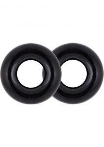 Stay Hard Donut Rings Oversized Cock Ring Black 2 Each Per Pack