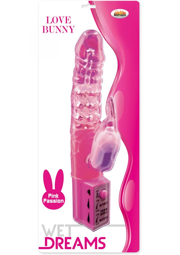 Wet Dreams Love Bunny Rabbit Vibrator Dildo Pink 9.5 Inches